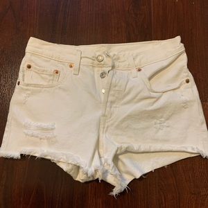 Levi’s White Jean Shorts